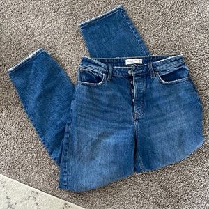 Abercrombie and fitch curve love medium wash dad jeans
